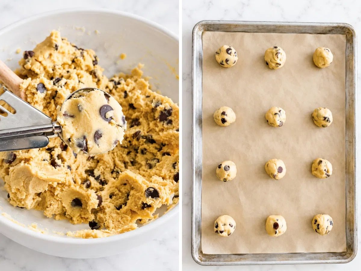 coconut chickpea flour cookies portioning