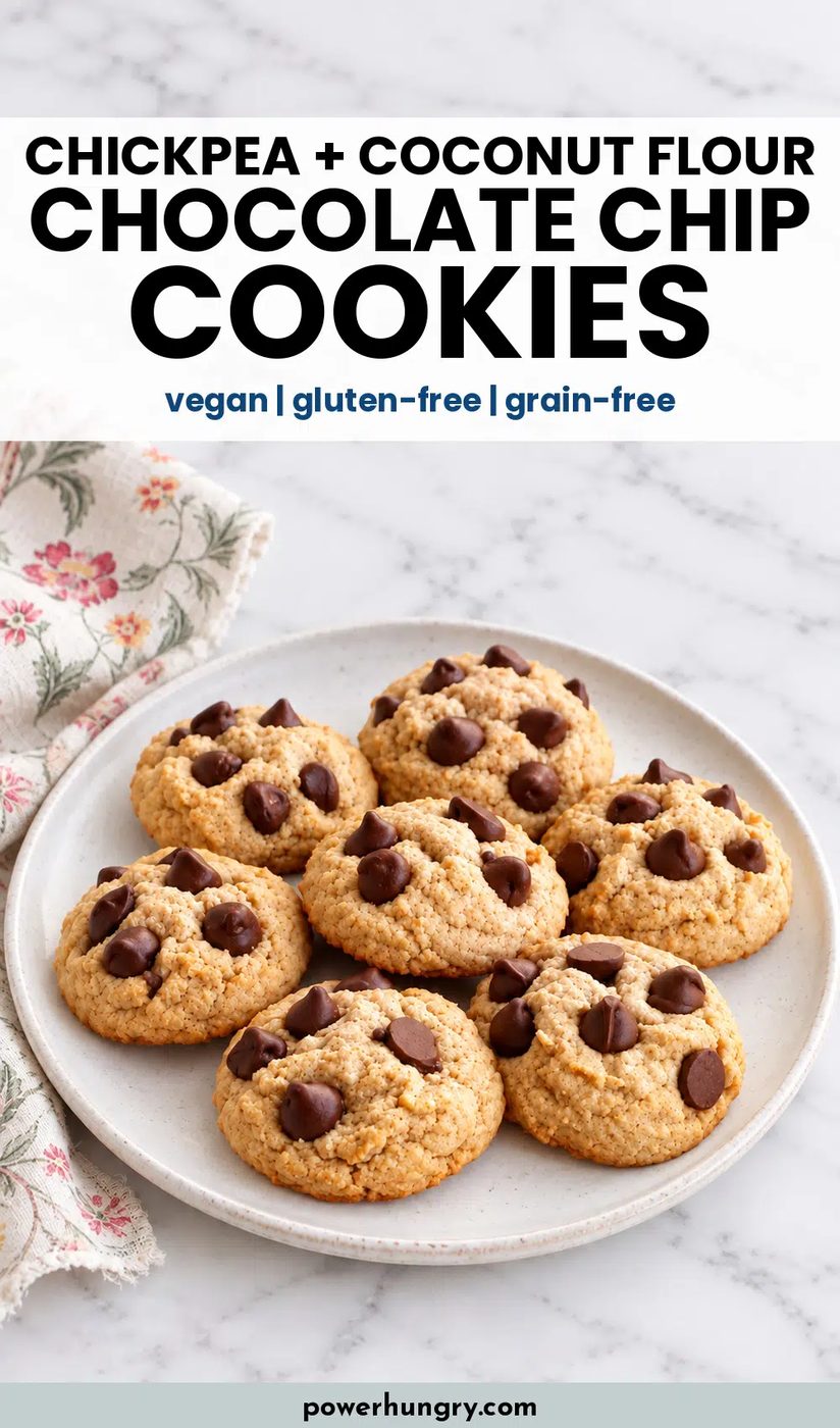 pinterest pin for coconut chickpea flour cookies