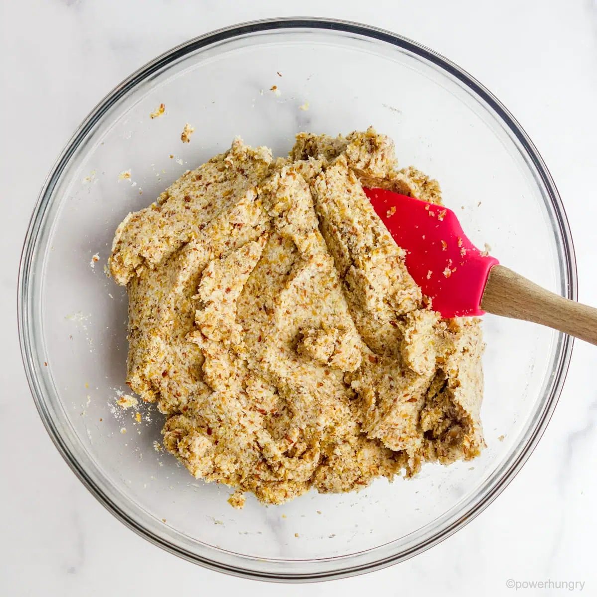 bowl of dough for coconut flour flax bread