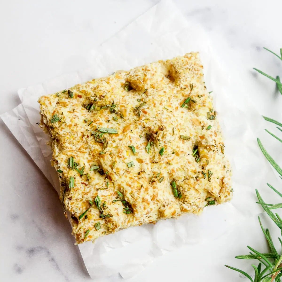 Vegan Coconut Flour Flax Focaccia (3 ingredients, Grain-free)