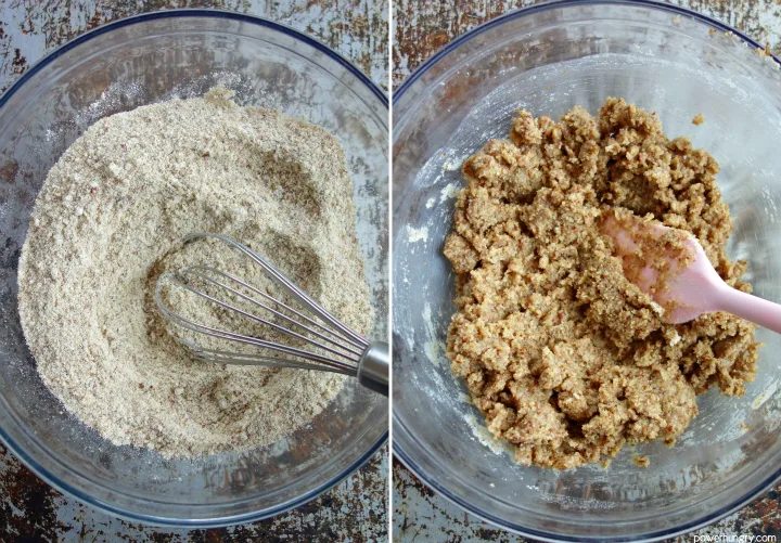 collage showing pctures of the 2 plain steps to make the cookies