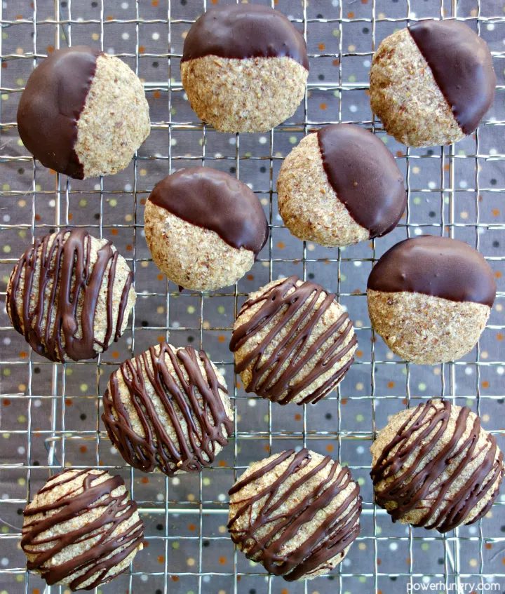 cookies dipped and drizzled with chocolate