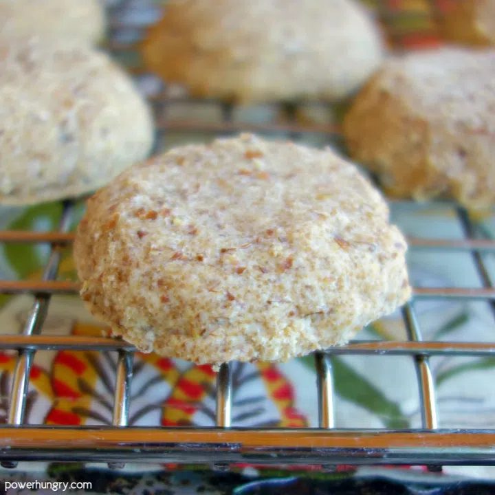 close-up of a vegan coconut flour cookie