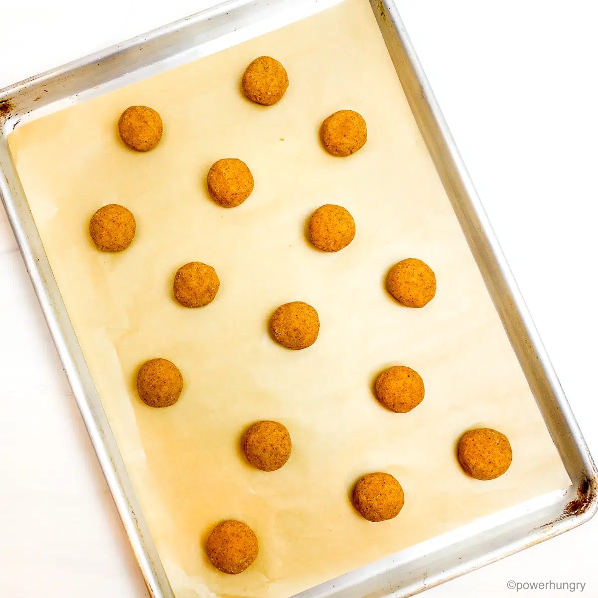 coconut flour wedding cookies dough on a baking sheet