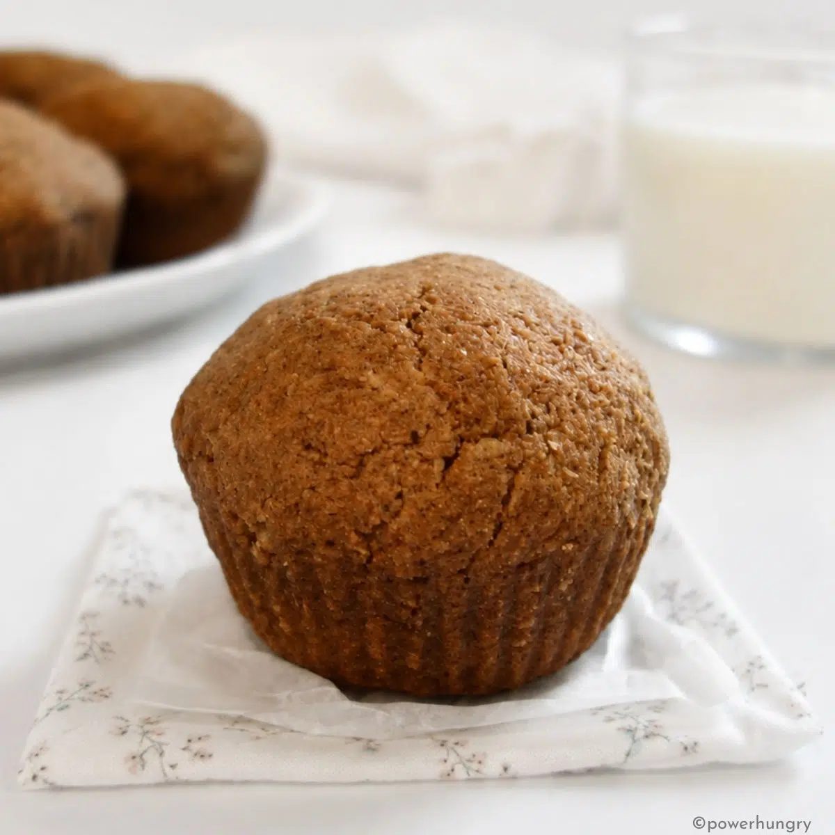 a flax muffin on a napkin