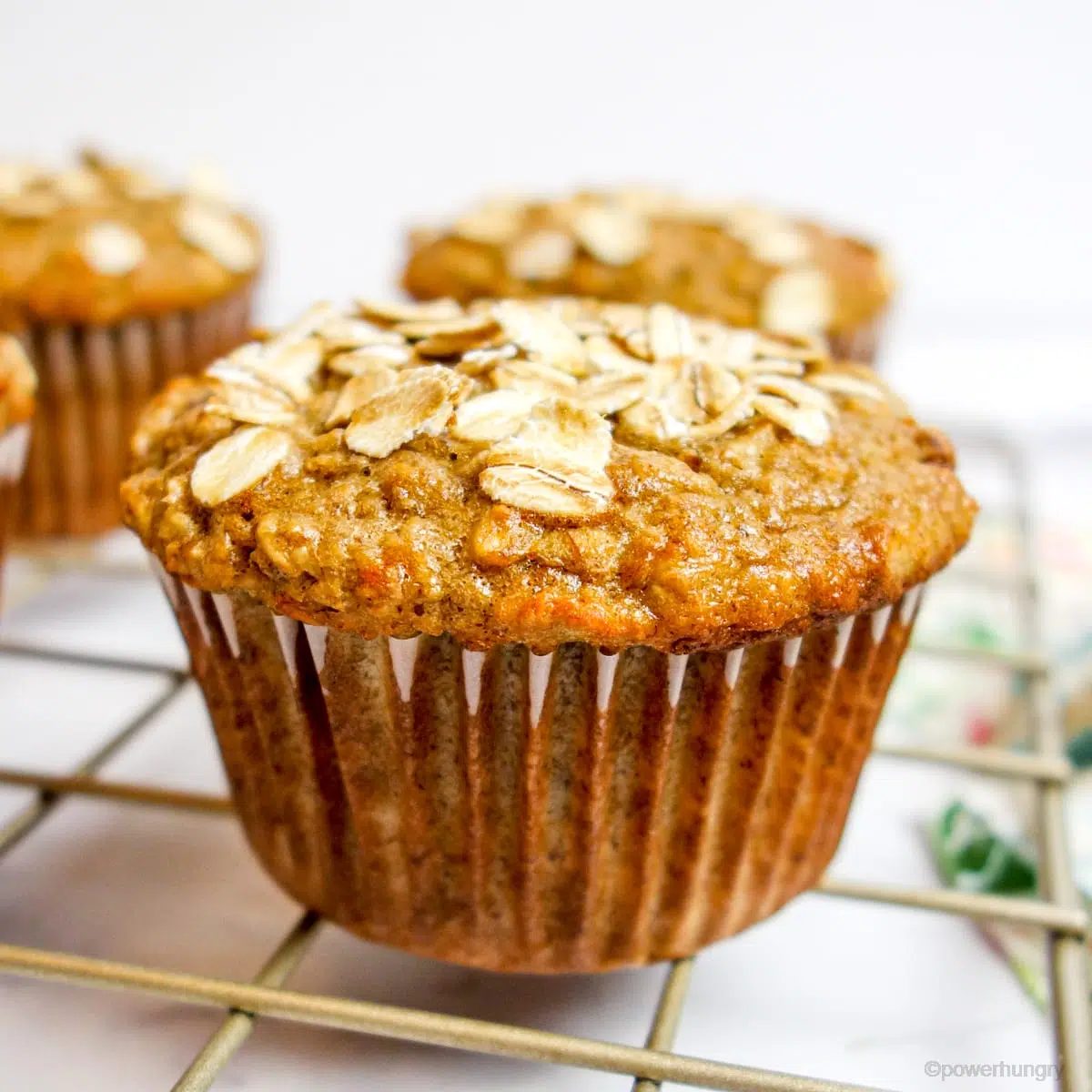 Vegan Peanut Butter Banana Oat Muffins (Oil-free, Gluten-free)