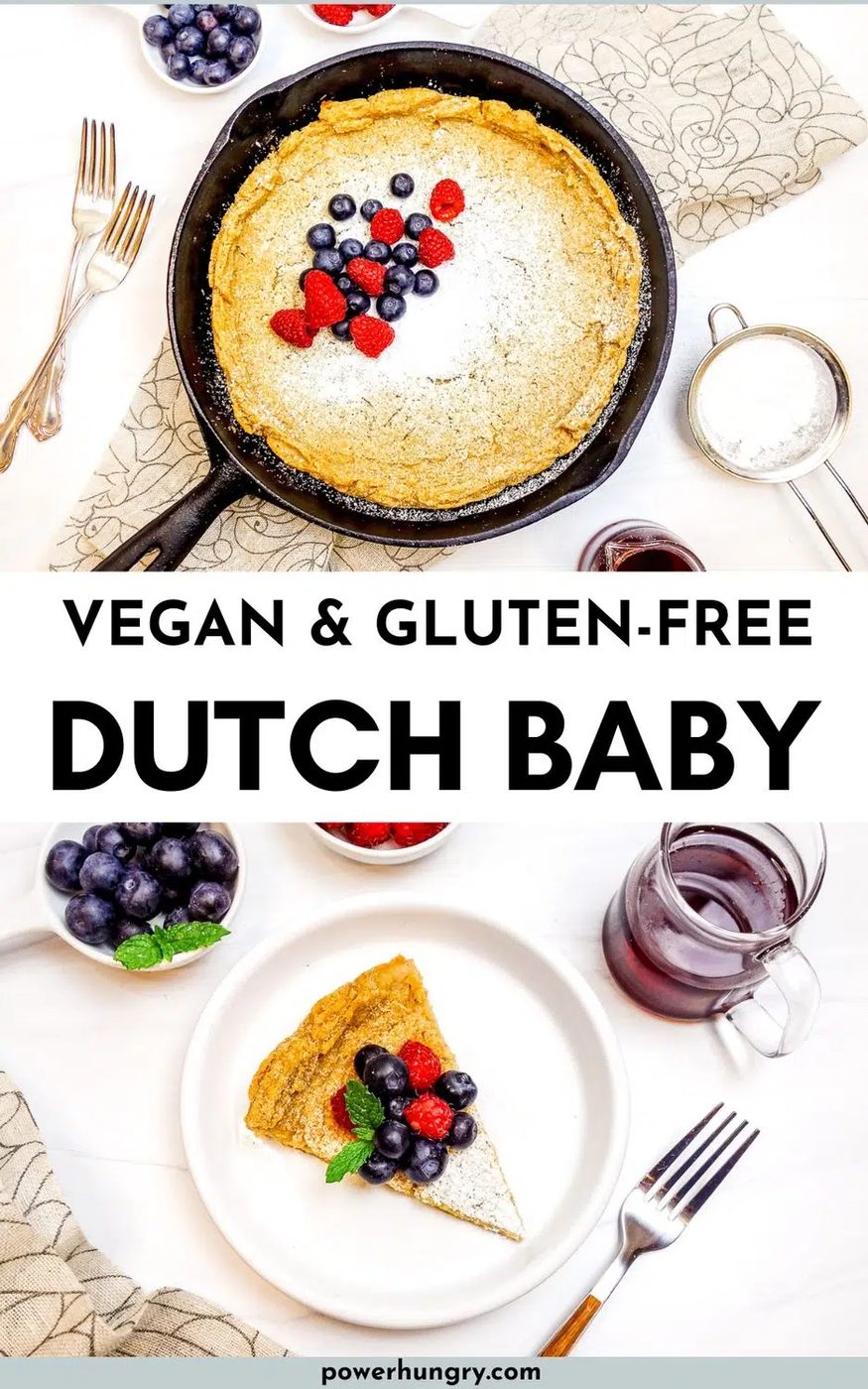 pinterest collage pin for vegan gluten free dutch baby
