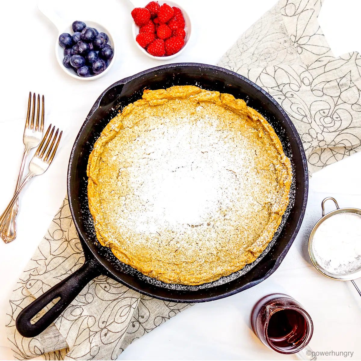 vegan dutch baby in a skillet