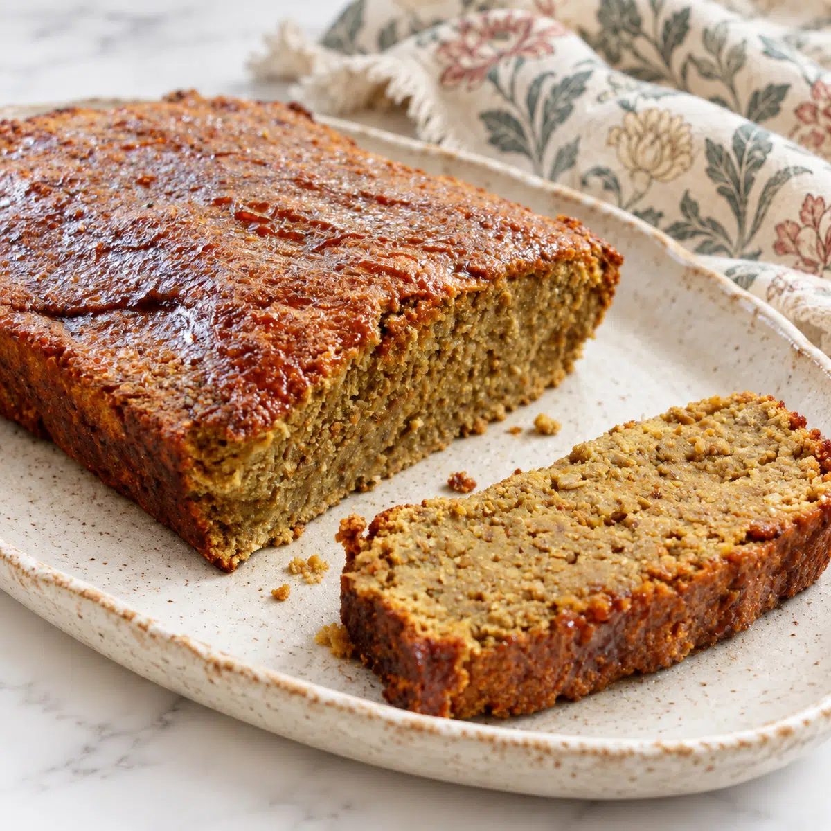 meatloaf made with plant-based ground meat