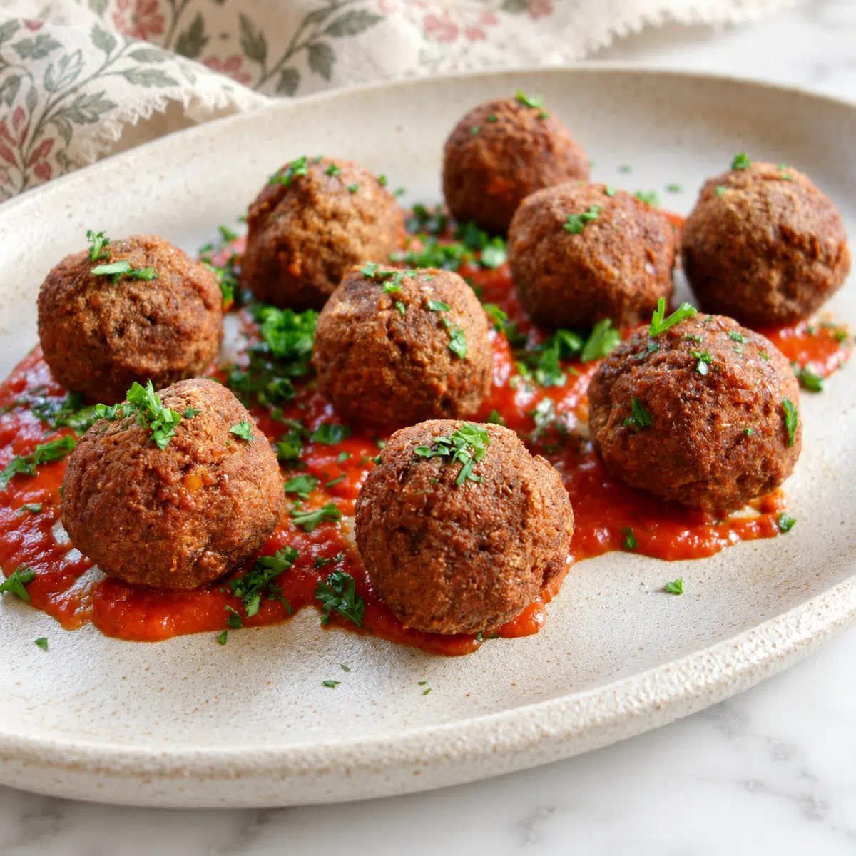 meatballs made with plant-based ground beef
