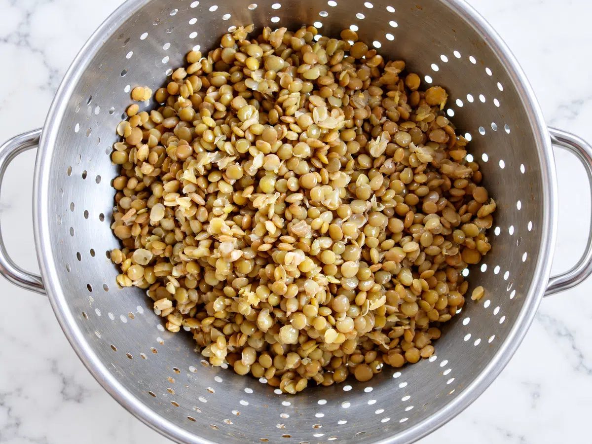 partially cooked lentils, rinsed and drained