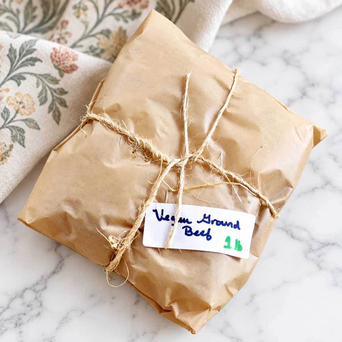 plant based ground meat wrapped portion for freezer