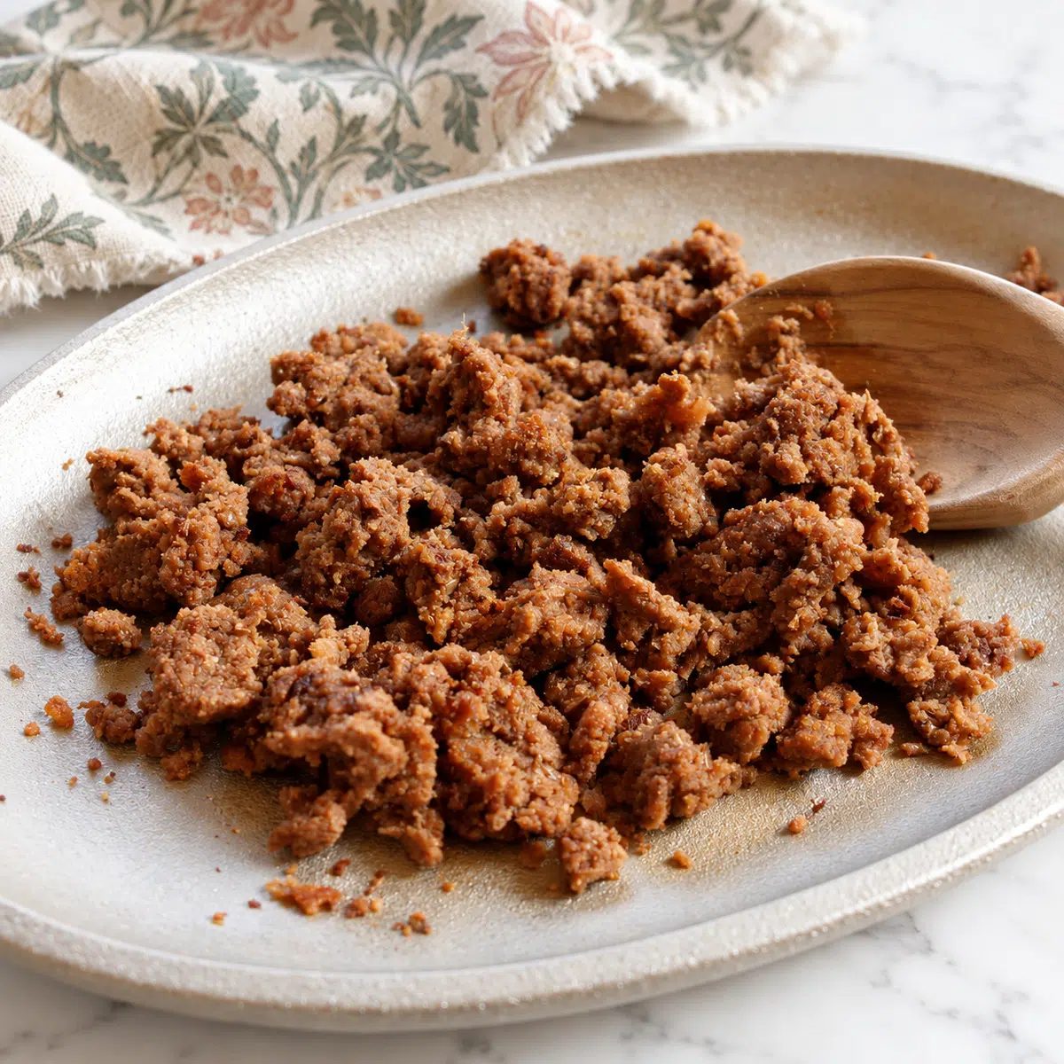 crumbles made with plant-based ground beef