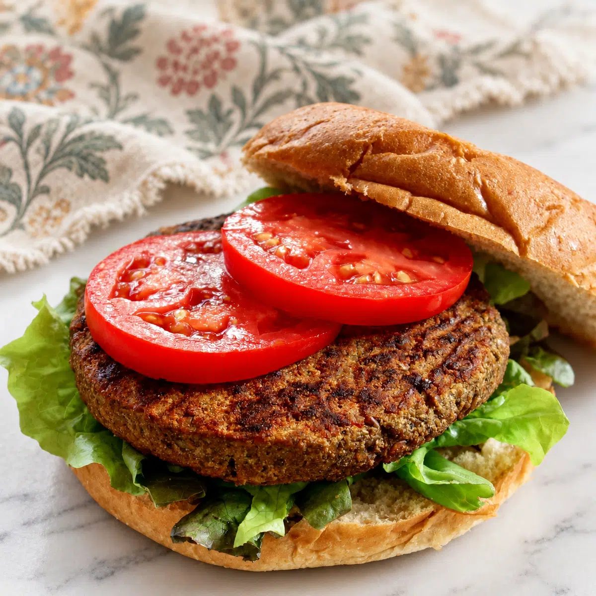 burgers made with plant-based ground meat