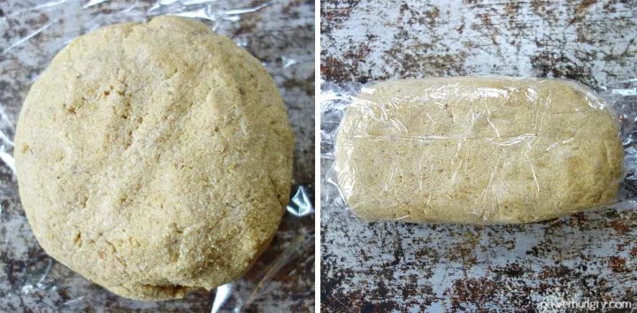 dough for sunflower seed bread shaped in a ball and then into a loaf shape