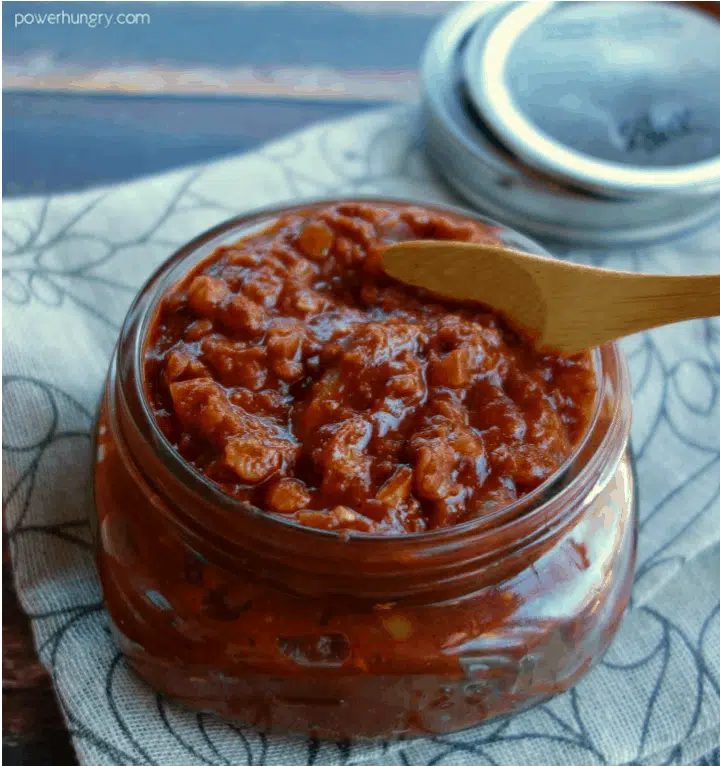 jar of Vegan Lentil Cincinnati Chili
