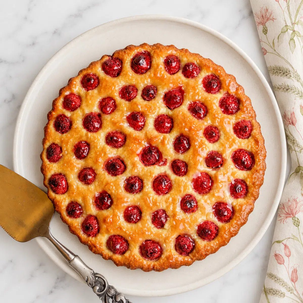 Crustless Frangipane Tart with Raspberries