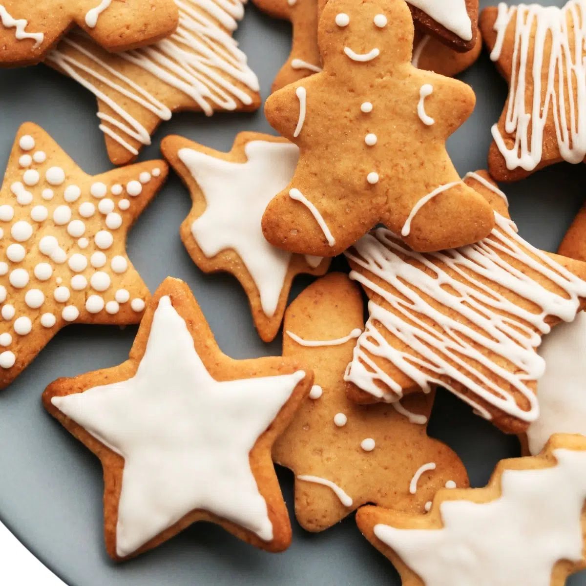oat flour cut out cookies on a plate