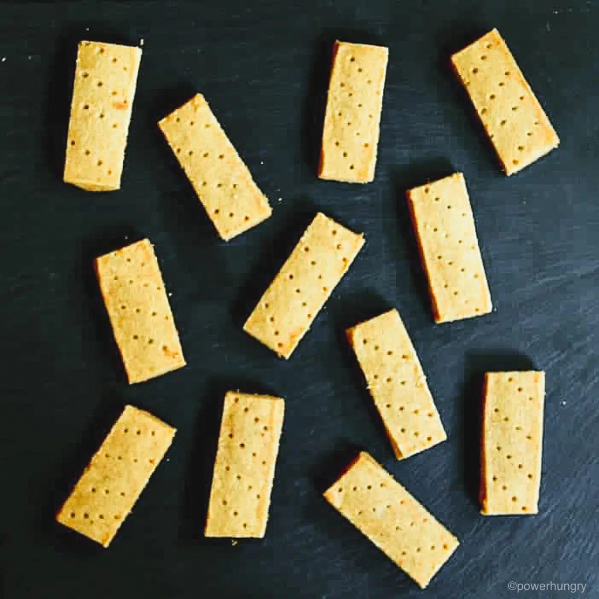 vegan oat shortbread on a slate plate