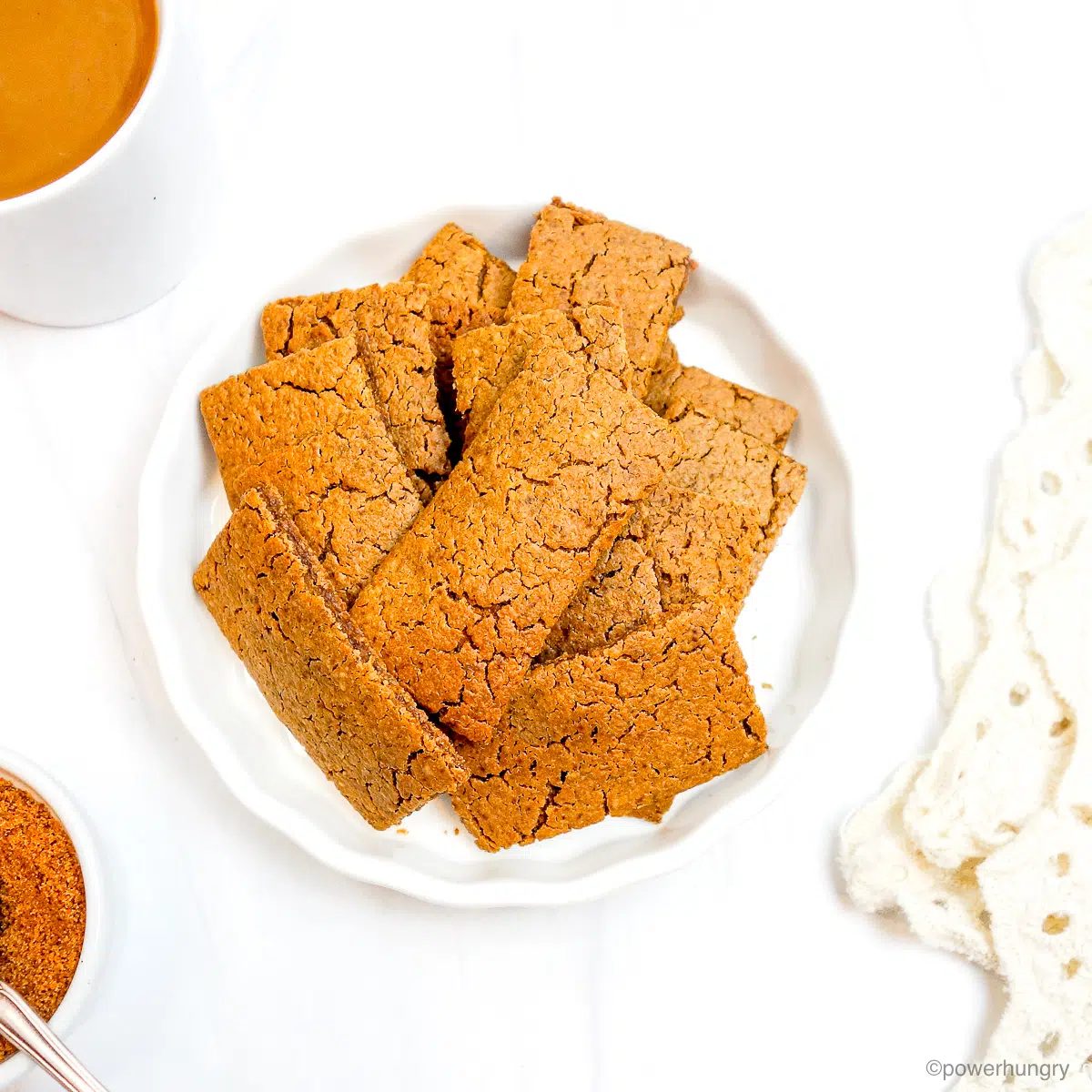 biscoff cookies in a white dish