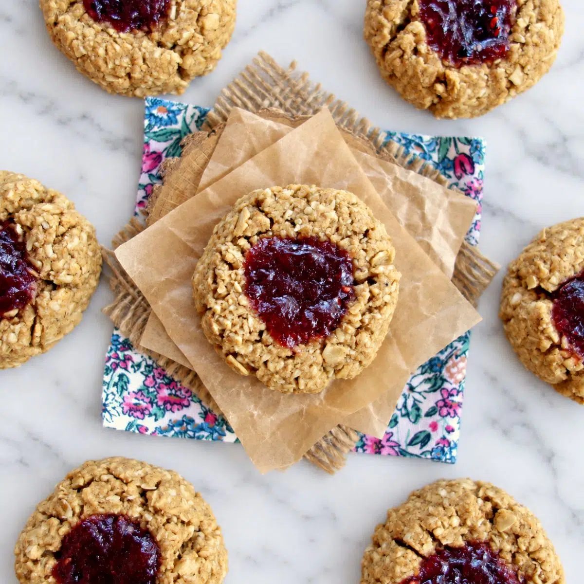 Oat Flour Thumbprint Cookies (Vegan, Gluten-Free)
