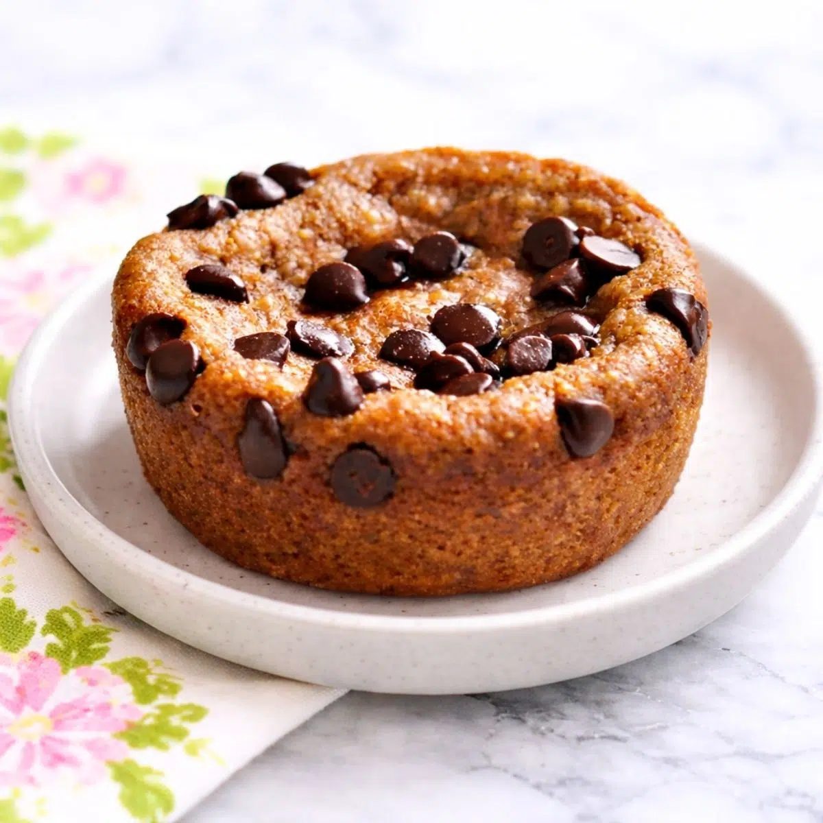 peanut butter blondie on a white plate