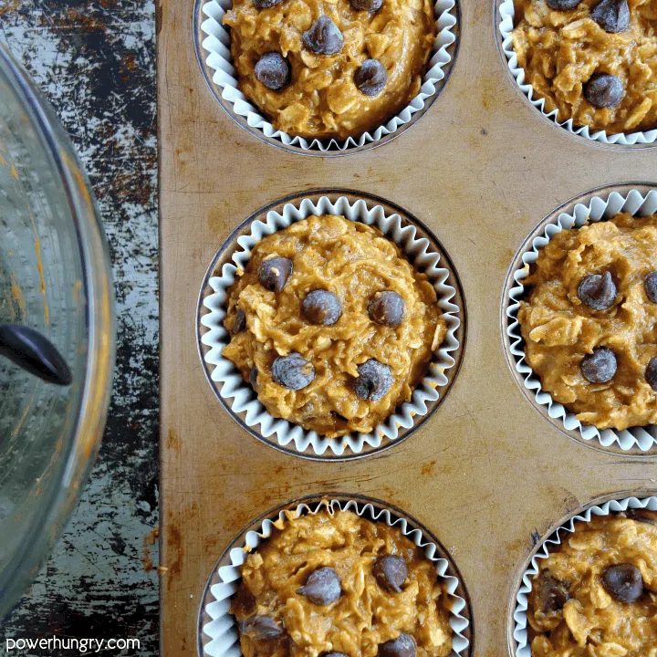 Unbaked pumpkin oat cups