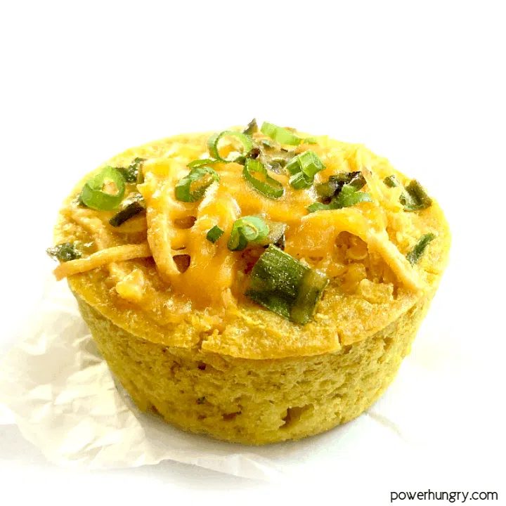 vegan quinoa omelet muffin on a white background