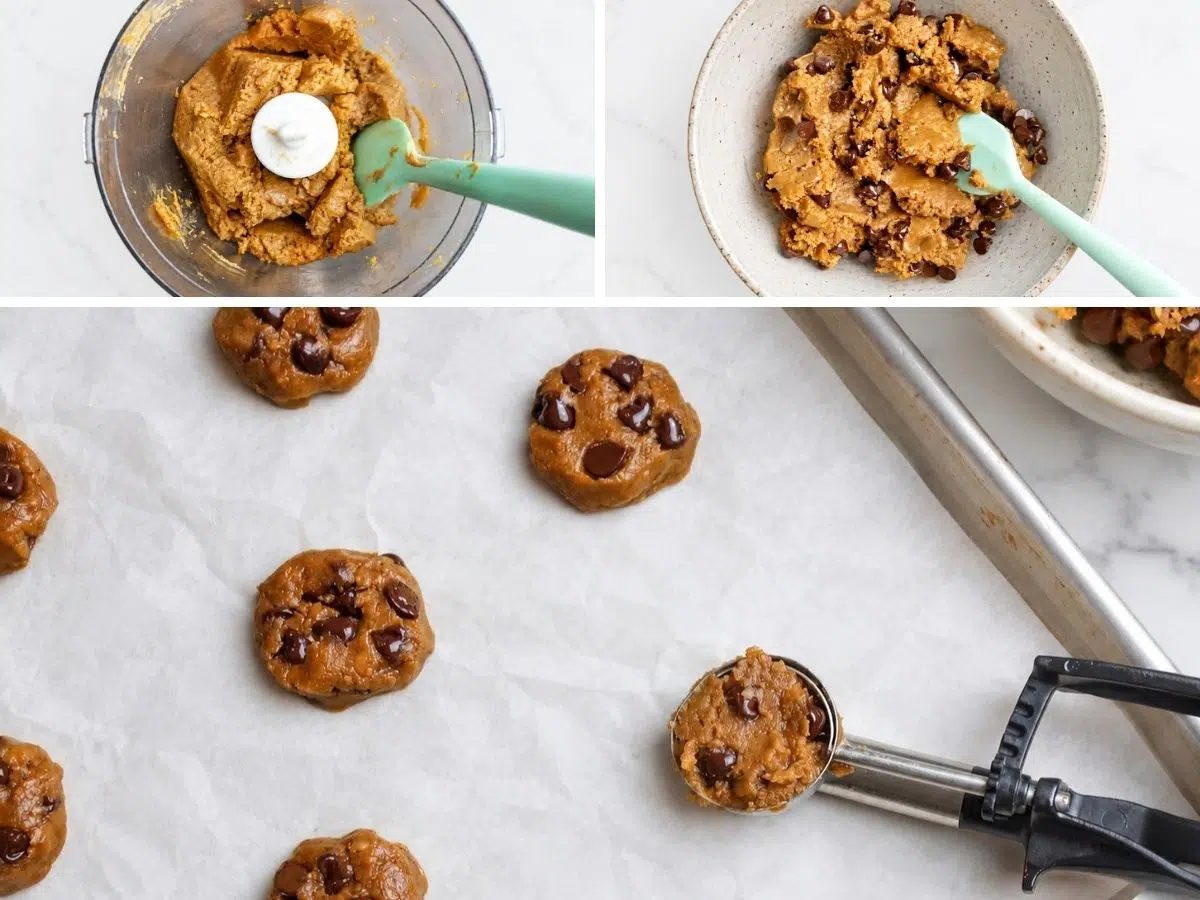 preparation for sunflower seed butter chocolate chip cookies