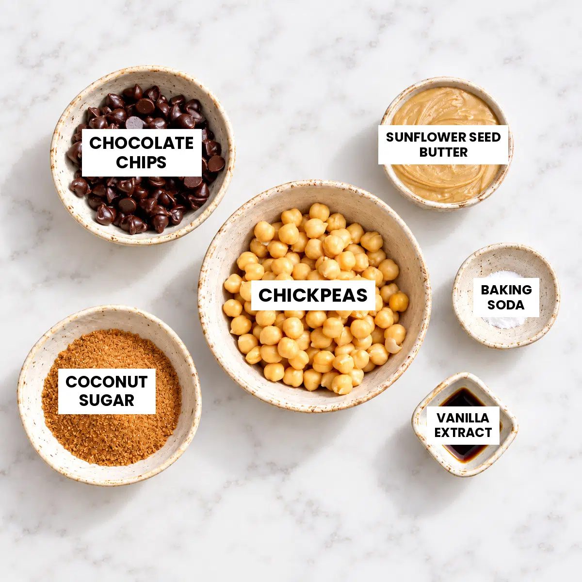 ingredients for sunflower seed butter chocolate chip cookies