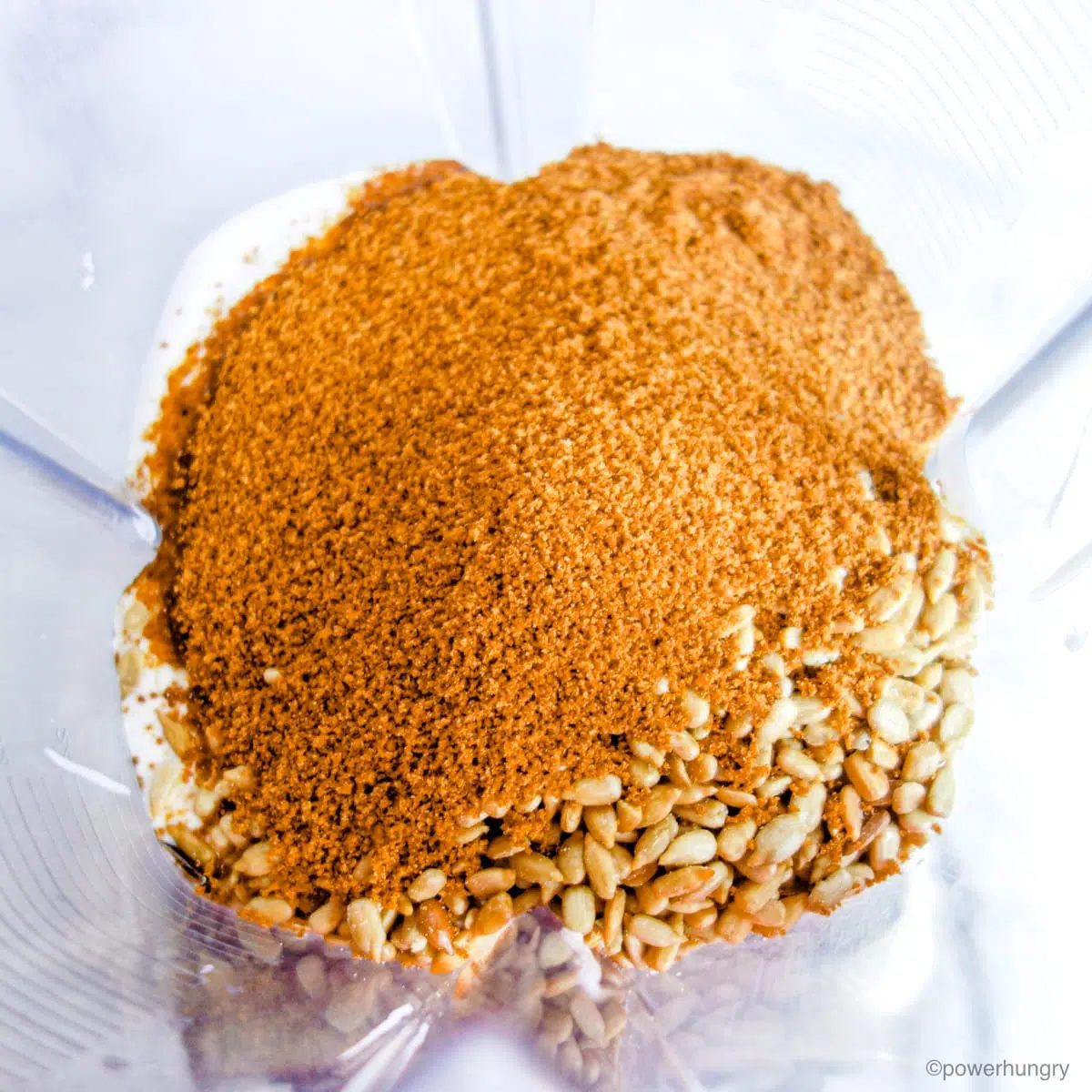 vegan sunflower seed ice cream ingredients in a blender container