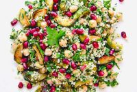 Protein-Packed Oil-Free Brussels Sprouts Quinoa Pomegranate Salad