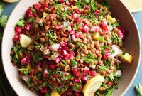 Protein-Rich Oil-Free Lentil Pomegranate Salad
