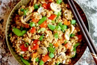 Savoury Steel Cut Oats Stir-Fry