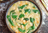 Hearty Italian White Bean Soup Vegan Oil-Free and Protein-Rich