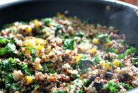 Rustic Quinoa Kale and Mushroom Skillet