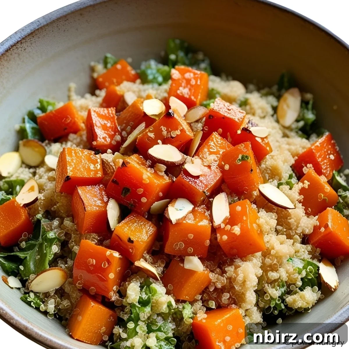 Healthy High Protein Carrot Quinoa Salad Oil Free Gluten Free 2 High protein carrot quinoa salad in a modern grey bowl