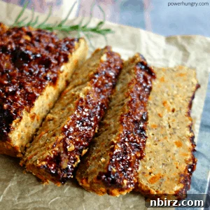 Grain-Free Lentil Loaf with rosemary garnish