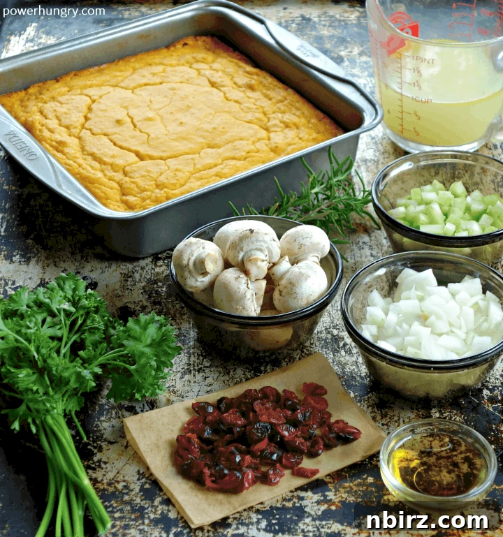 Vegan Cornbread Stuffing, Grain-Free and Guilt-Free 4 Ingredients for vegan and grain-free cornbread stuffing made with chickpea flour