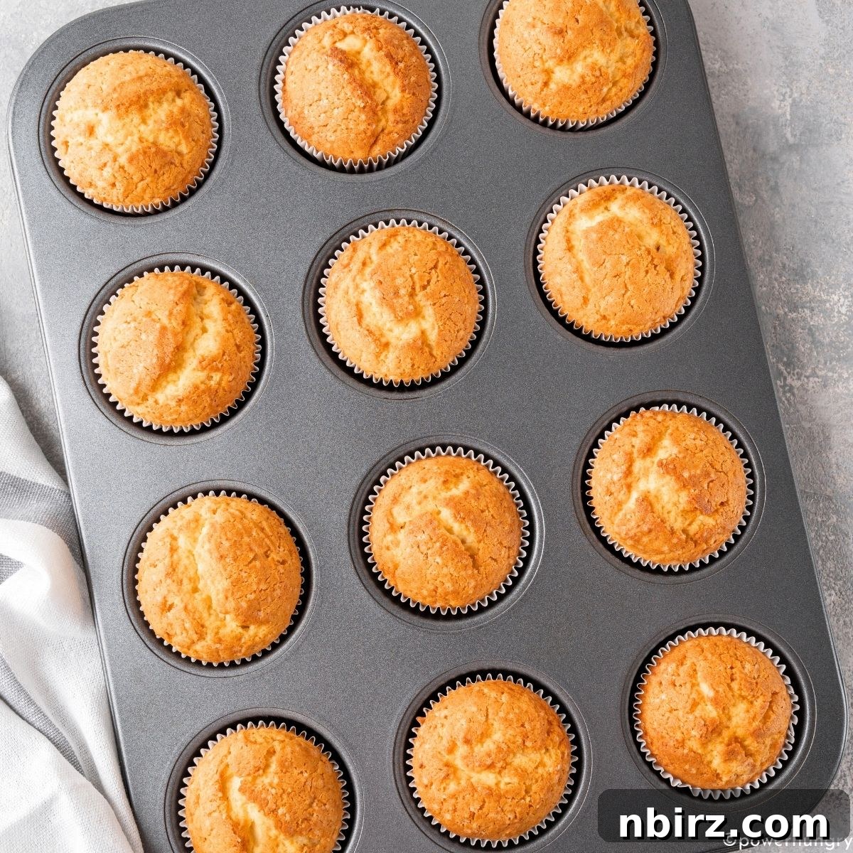 Guilt Free Vegan Coconut Flour Muffins Grain Free Oil Free 5 Freshly baked vegan coconut flour muffins still in the muffin tin.