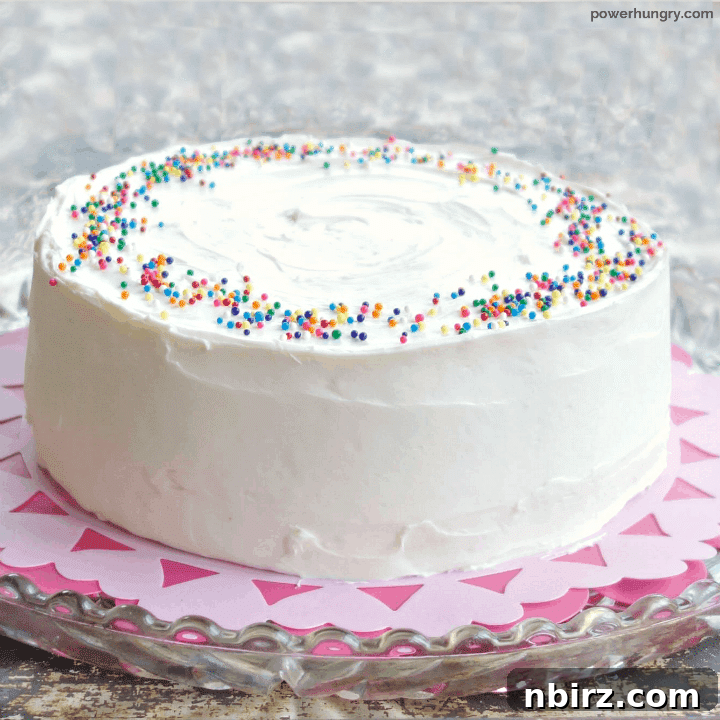Vegan Vanilla Layer Cake: A Grain-Free Delight 10 Vegan and Grain-Free Vanilla Layer Cake Frosted with Sprinkles