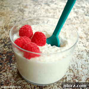 A prepared bowl of 3-Ingredient Coconut Flour Hunger Buster.
