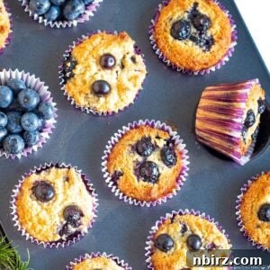 Vegan almond flour muffins in a muffin tin