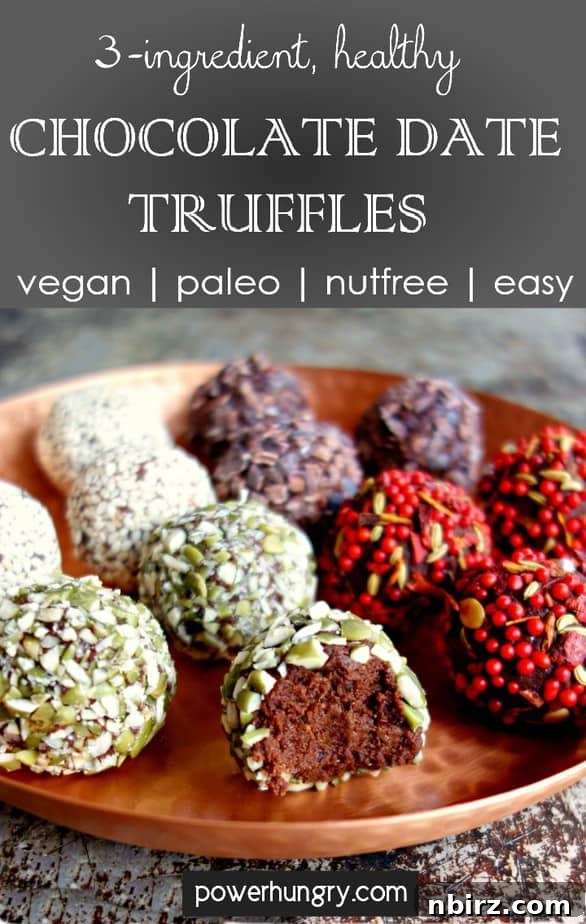 Finished 3-Ingredient Chocolate Date Truffles