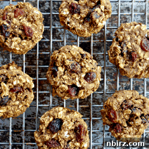 Flourless Vegan Oatmeal Raisin Cookies