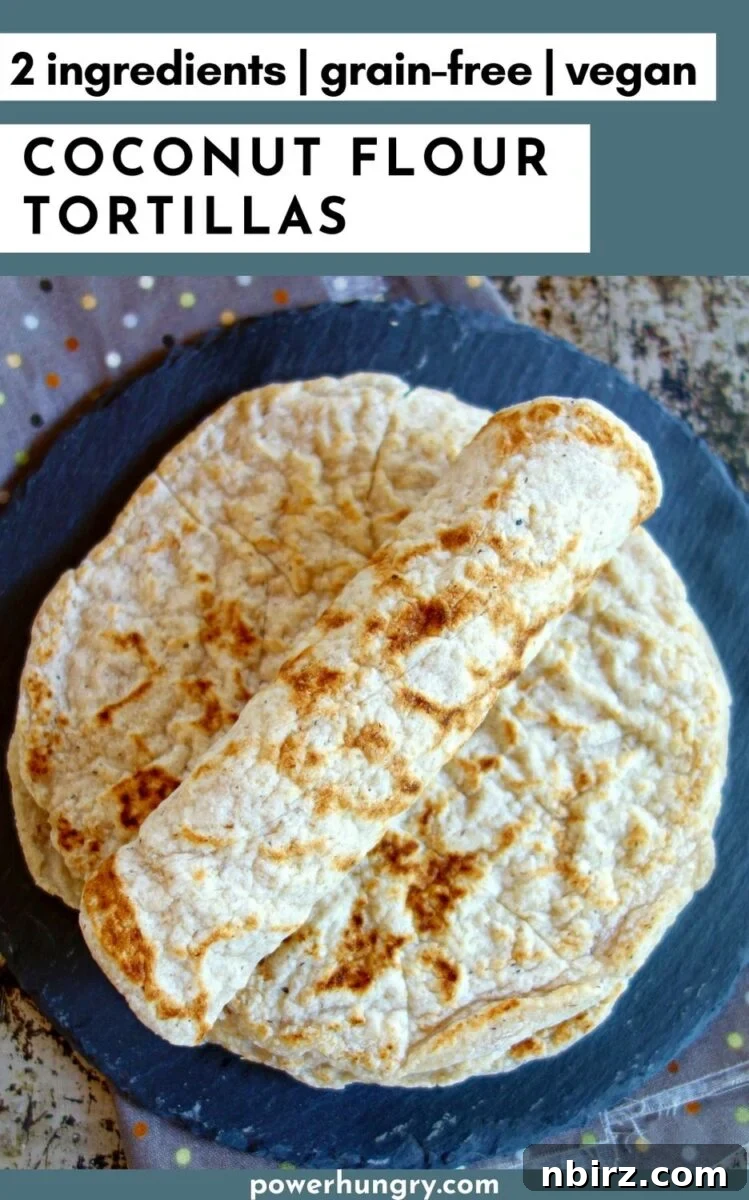 stack of coconut flour tortillas