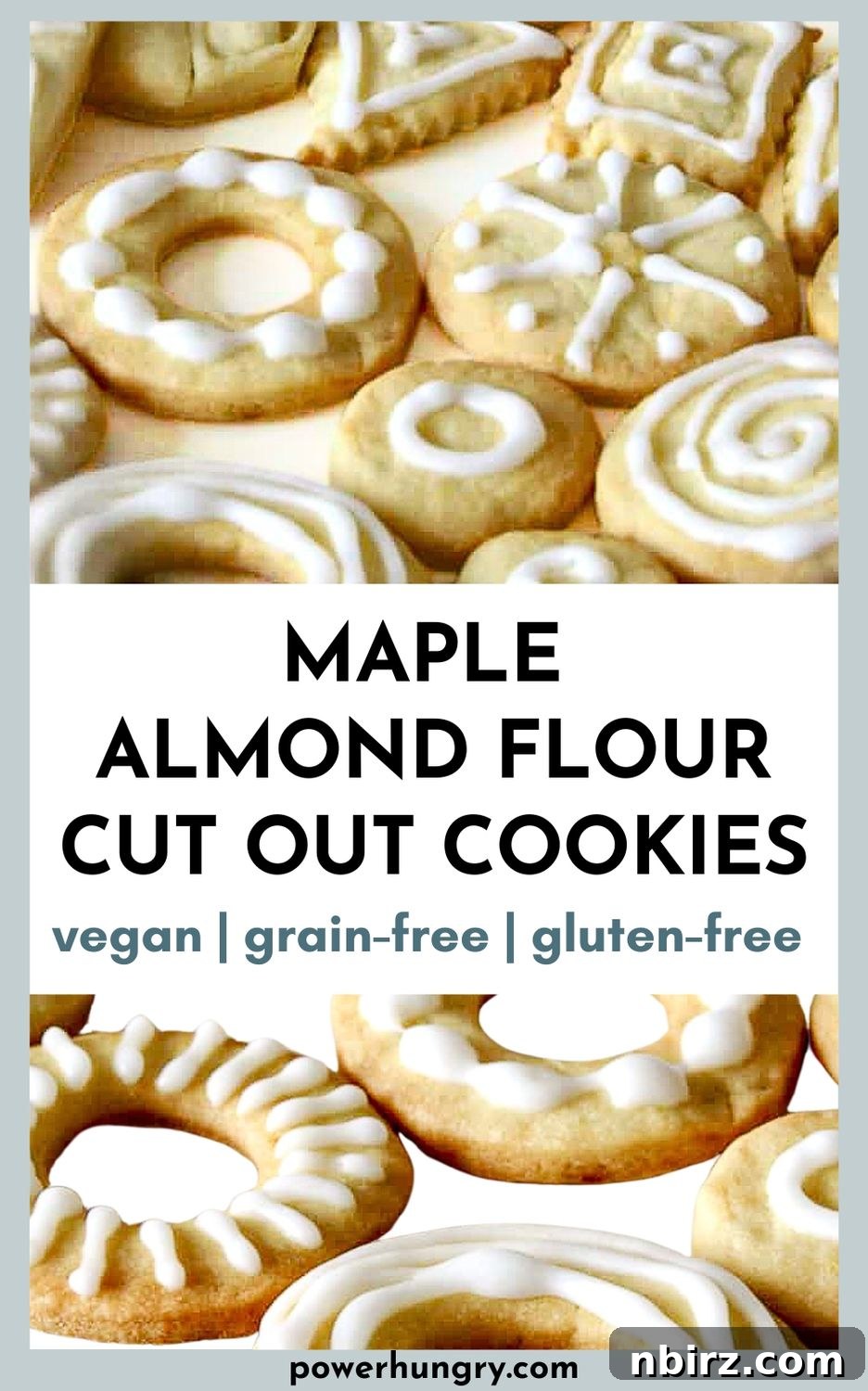 Collage of various maple almond flour cut out cookie shapes