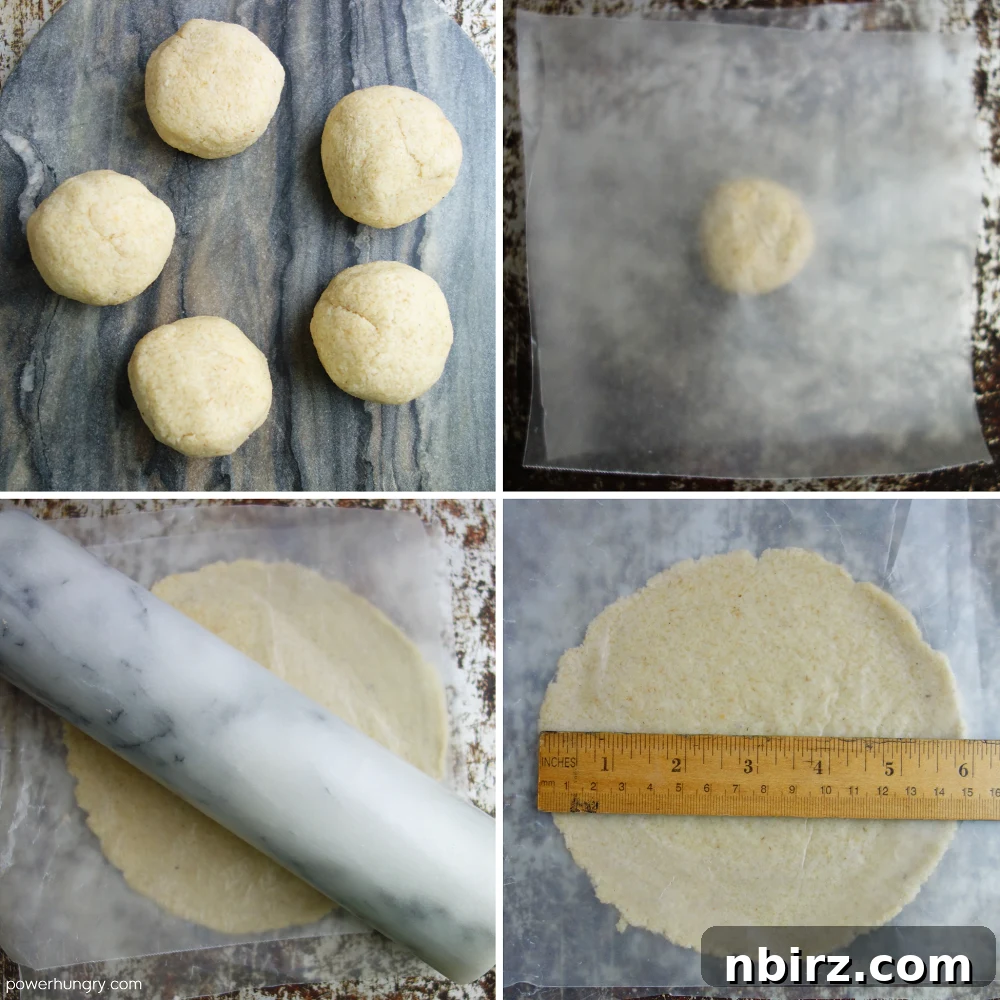 Rolling Almond Flour Tortillas