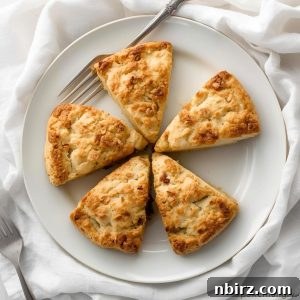 White plate with oat and pear scones, ready to be served
