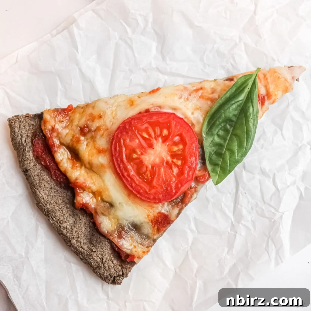 Two-for-Tea Buckwheat Pizza: Simplicity on a Slice 9 A sliced buckwheat pizza, showcasing the crispy crust and delicious toppings.